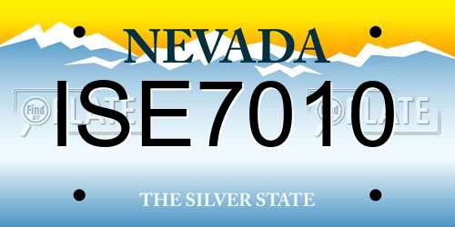 ISE7010 Nevada License Plate