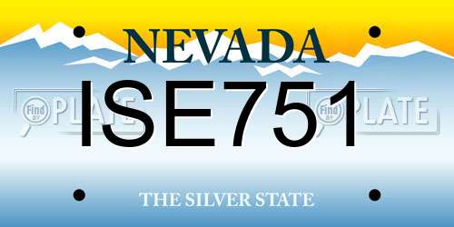 ISE751 Nevada License Plate