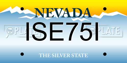 ISE75I Nevada License Plate