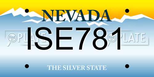 ISE781 Nevada License Plate