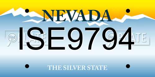 ISE9794 Nevada License Plate