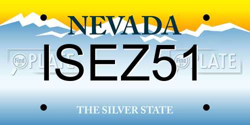 ISEZ51 Nevada License Plate