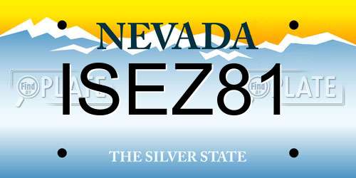 ISEZ81 Nevada License Plate