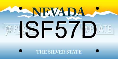 ISF57D Nevada License Plate