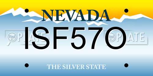ISF57O Nevada License Plate