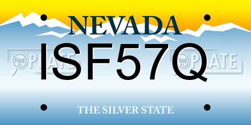 ISF57Q Nevada License Plate