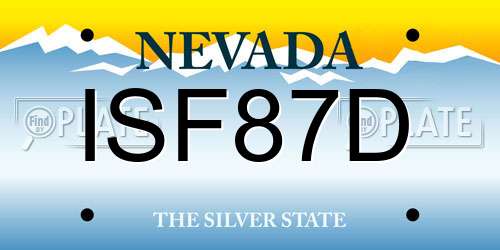 ISF87D Nevada License Plate