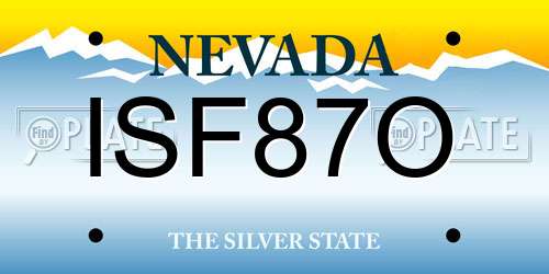 ISF87O Nevada License Plate
