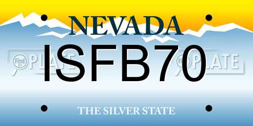 ISFB70 Nevada License Plate