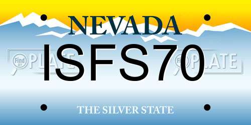 ISFS70 Nevada License Plate