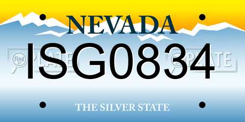 ISG0834 Nevada License Plate
