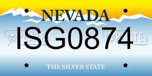ISG0874 Nevada License Plate