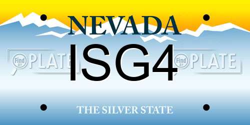 ISG4 Nevada License Plate