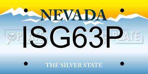 ISG63P Nevada License Plate