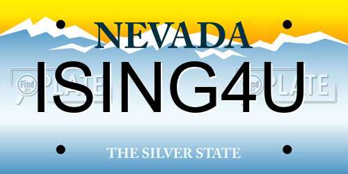 ISING4U Nevada License Plate
