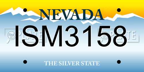 ISM3158 Nevada License Plate