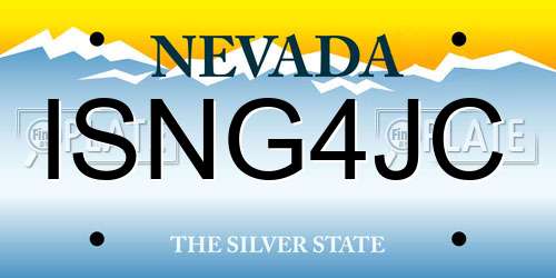ISNG4JC Nevada License Plate