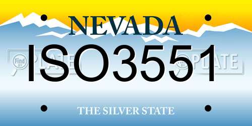 ISO3551 Nevada License Plate