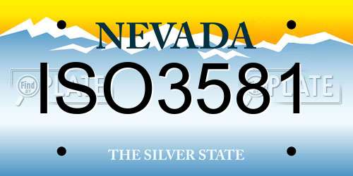 ISO3581 Nevada License Plate