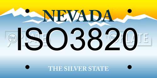 ISO3820 Nevada License Plate