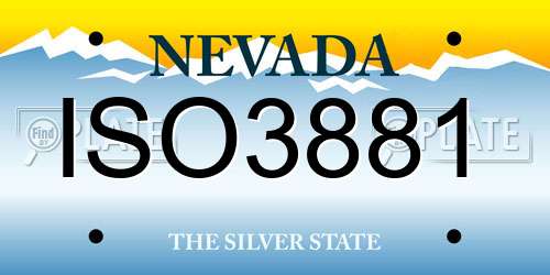 ISO3881 Nevada License Plate