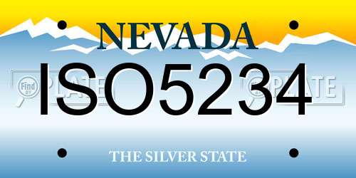 ISO5234 Nevada License Plate