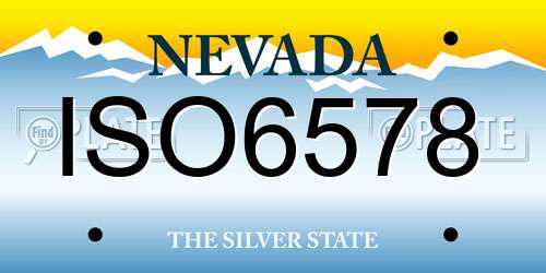 ISO6578 Nevada License Plate