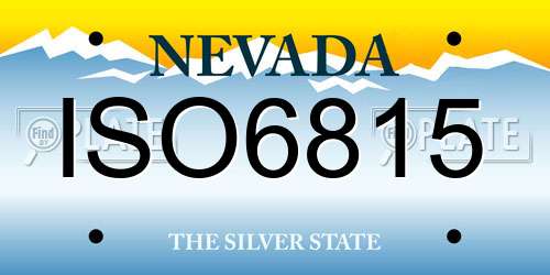 ISO6815 Nevada License Plate