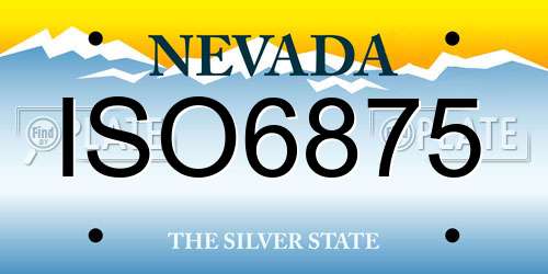 ISO6875 Nevada License Plate