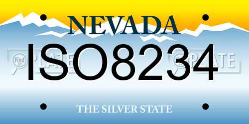 ISO8234 Nevada License Plate
