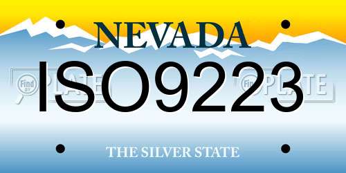 ISO9223 Nevada License Plate