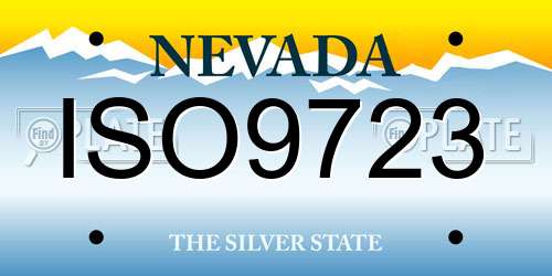 ISO9723 Nevada License Plate