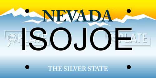 ISOJOE Nevada License Plate