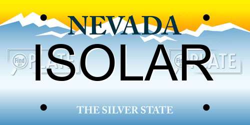 ISOLAR Nevada License Plate