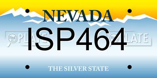 ISP464 Nevada License Plate
