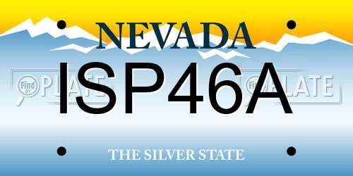 ISP46A Nevada License Plate