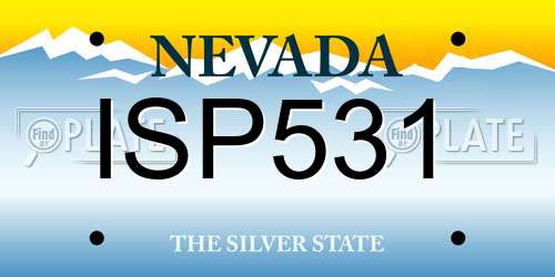 ISP531 Nevada License Plate