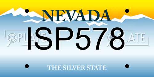 ISP578 Nevada License Plate