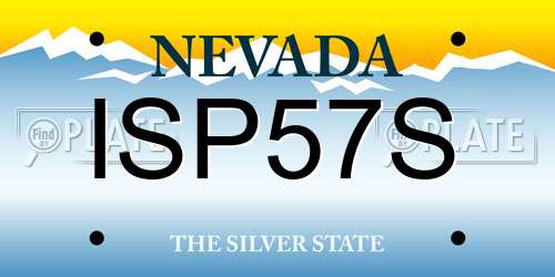 ISP57S Nevada License Plate