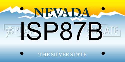 ISP87B Nevada License Plate
