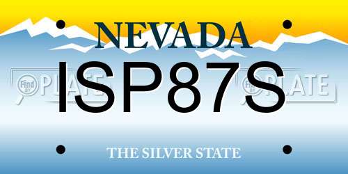ISP87S Nevada License Plate