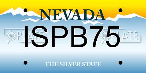 ISPB75 Nevada License Plate