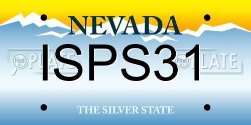 ISPS31 Nevada License Plate