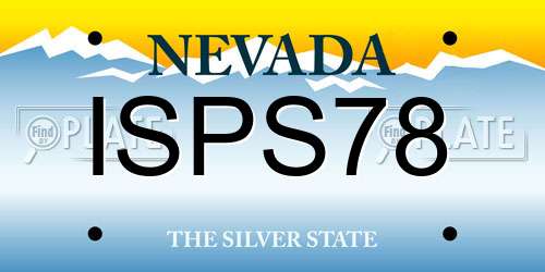 ISPS78 Nevada License Plate