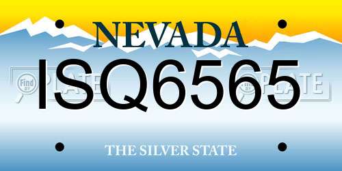 ISQ6565 Nevada License Plate