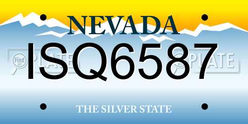ISQ6587 Nevada License Plate