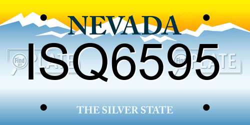 ISQ6595 Nevada License Plate