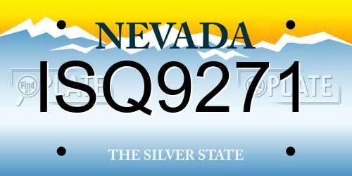 ISQ9271 Nevada License Plate