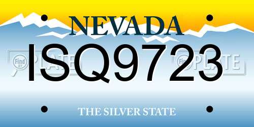 ISQ9723 Nevada License Plate