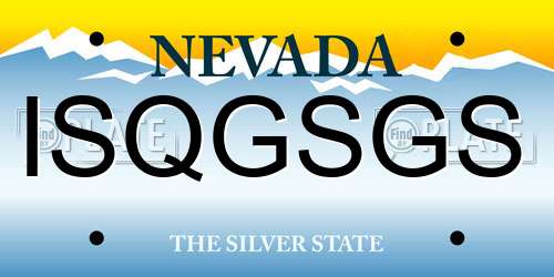 ISQGSGS Nevada License Plate
